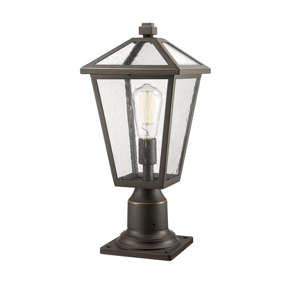 Z-Lite Talbot 1 Light Outdoor Pier Mounted Fixture, Oil Rubbed Bronze And Seedy 579PHMR-533PM-ORB - main